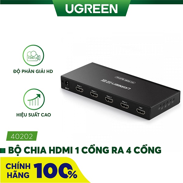 Bộ chia HDMI 1 ra 4 Ugreen 4K 2K cao cấp